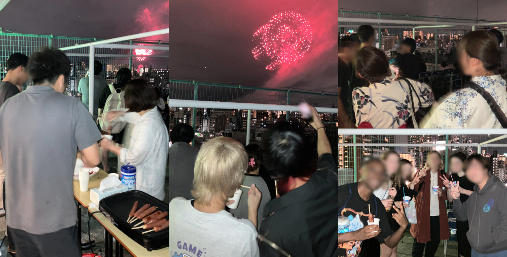 ティーズカレッジ梅田北にて淀川花火大会鑑賞会を開催いたしました！